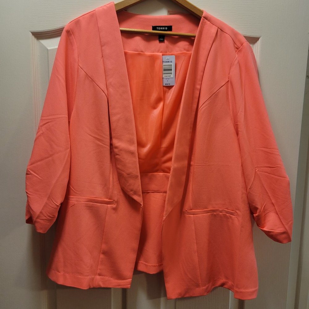 Torrid Peach Open Front Blazer NWT